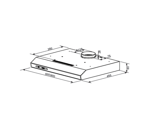 Купить  Кухонная вытяжка HOMSair HORIZONTAL 60 черный в интернет-магазине Мега-кухня 4