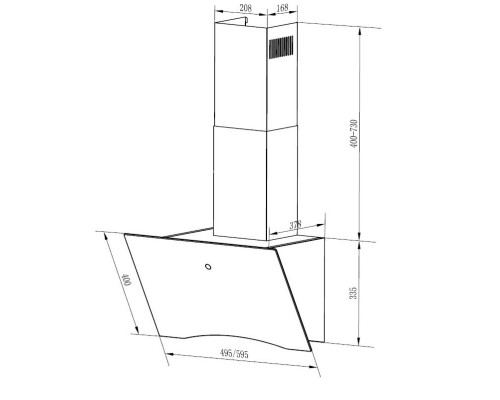 Купить  Кухонная вытяжка HOMSair TEFFI 60 черный в интернет-магазине Мега-кухня 17