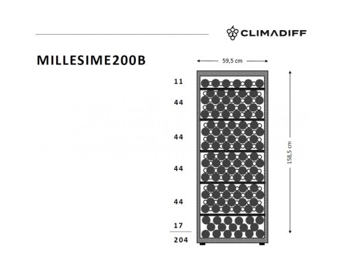 Купить Монотемпературный винный шкаф Climadiff MILLESIME200B в интернет-магазине Мега-кухня 5 Купить Монотемпературный винный шкаф Climadiff MILLESIME200B в интернет-магазине Мега-кухня 5