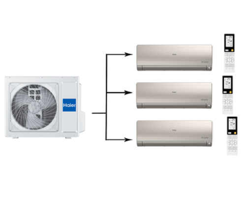 Купить Мульти сплит-система на 3 комнаты Haier Super Match 3U55S2SR5FA/AS35S2SF2FA-G/AS25S2SF2FA-G*2шт в интернет-магазине Мега-кухня
