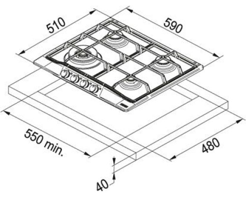 Купить  Варочная панель Franke FHTL 604 3G TC CO C в интернет-магазине Мега-кухня 1