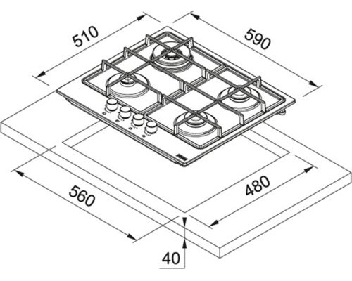 Купить  Варочная панель Franke FHSM 604 4G XS C в интернет-магазине Мега-кухня 1