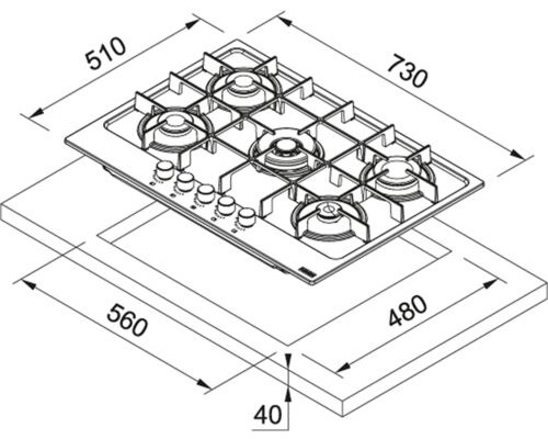 Купить  Варочная панель Franke FHMA 755 4G DC OA C 106.0554.409 в интернет-магазине Мега-кухня 1