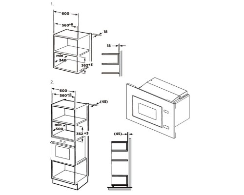 Купить  Встраиваемая микроволновая печь Midea MI92200GB в интернет-магазине Мега-кухня 7