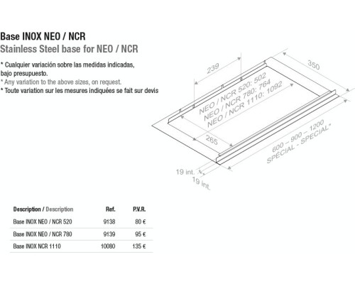 Купить  Встраиваемая вытяжка Pando NEO/78 INOX V. 830 SEC в интернет-магазине Мега-кухня 2