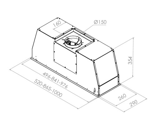 Купить  Вытяжка Pando PRO/52 INOX V. 830 в интернет-магазине Мега-кухня 1