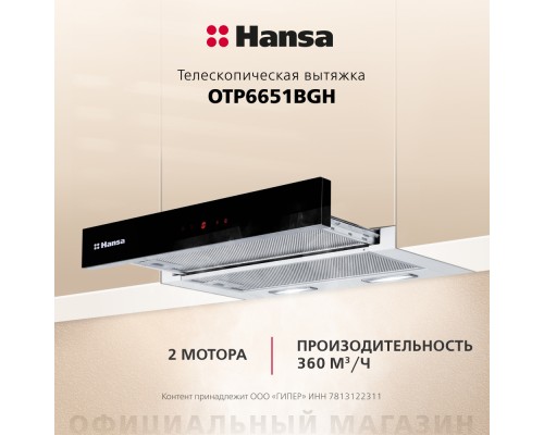 Купить  Телескопическая вытяжка Hansa OTP6651BGH в интернет-магазине Мега-кухня 1