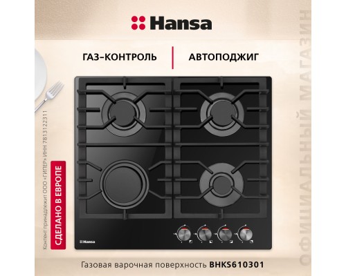 Купить  Газовая панель Hansa BHKS610301 в интернет-магазине Мега-кухня 2