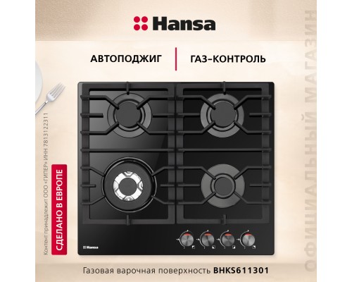 Купить  Газовая панель Hansa BHKS611301 в интернет-магазине Мега-кухня 2