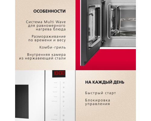 Купить  Встраиваемая микроволновая печь Hansa AMMB25E1WH в интернет-магазине Мега-кухня 9