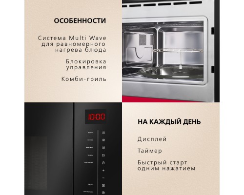 Купить  Встраиваемая микроволновая печь Hansa AMMB25E1SH в интернет-магазине Мега-кухня 11