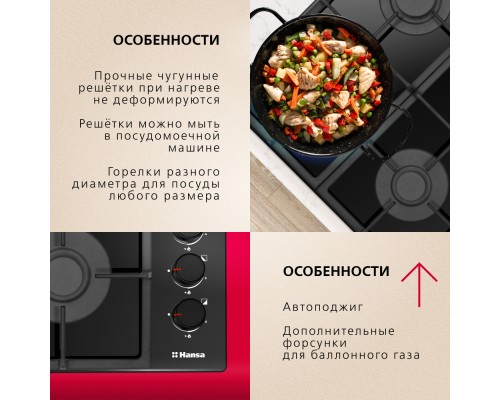 Купить Газовая варочная поверхность Hansa BHKS661830 в интернет-магазине Мега-кухня 4 Купить Газовая варочная поверхность Hansa BHKS661830 в интернет-магазине Мега-кухня 4