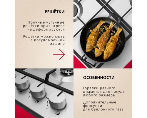 Купить  Газовая панель Hansa BHGI610502 в интернет-магазине Мега-кухня 5
