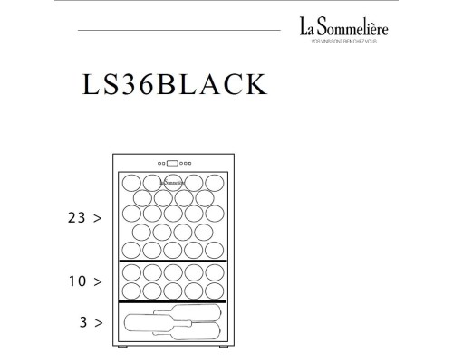 Купить  Монотемпературный винный шкаф La Sommeliere LS36BLACK в интернет-магазине Мега-кухня 2