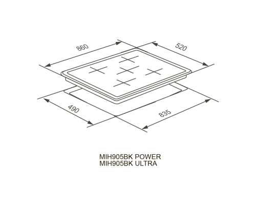 Купить  Индукционная варочная панель Meferi MIH905BK POWER в интернет-магазине Мега-кухня 9