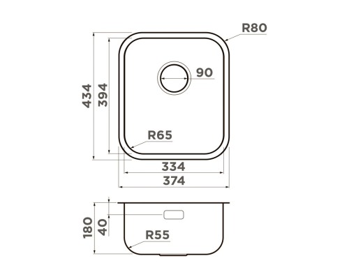 Купить  Мойка Omoikiri Omi 38-U/I-IN в интернет-магазине Мега-кухня 1