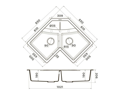 Купить  Мойка Omoikiri Sumi 83C-BL в интернет-магазине Мега-кухня 1