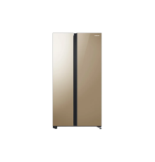 Холодильник Side-By-Side Samsung RS62R50314G золотистого цвета