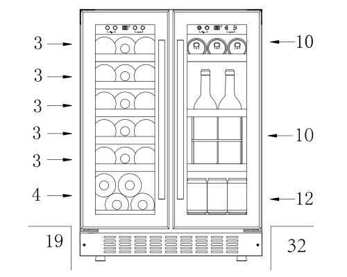 Купить  Винный шкаф Temptech Sommelier SOM2DX60DRB в интернет-магазине Мега-кухня 9