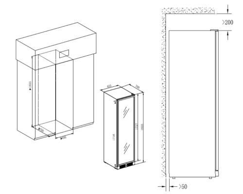 Купить  Винный шкаф Temptech Copenhagen CPRO1800SRB-24 в интернет-магазине Мега-кухня 4