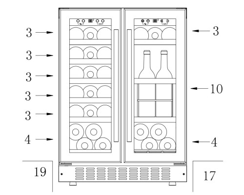 Купить  Винный шкаф Temptech Sommelier SOM2DX60DRB в интернет-магазине Мега-кухня 10