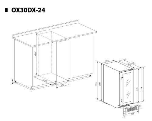 Купить  Винный шкаф Temptech Oslo OX30DX-24 в интернет-магазине Мега-кухня 3