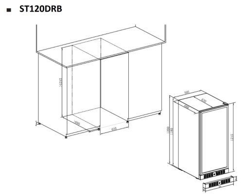 Купить  Винный шкаф Temptech STHLM ST120DRB в интернет-магазине Мега-кухня 5