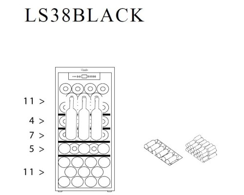 Купить Винный шкаф La Sommeliere LS38BLACK в интернет-магазине Мега-кухня 11 Купить Винный шкаф La Sommeliere LS38BLACK в интернет-магазине Мега-кухня 11