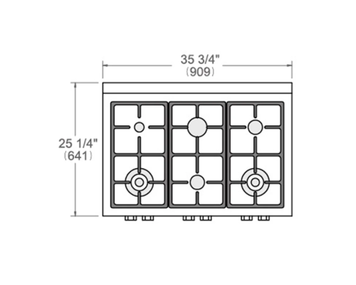 Купить  Газовая варочная панель Bertazzoni Professional RT366PROX стальная в интернет-магазине Мега-кухня 2