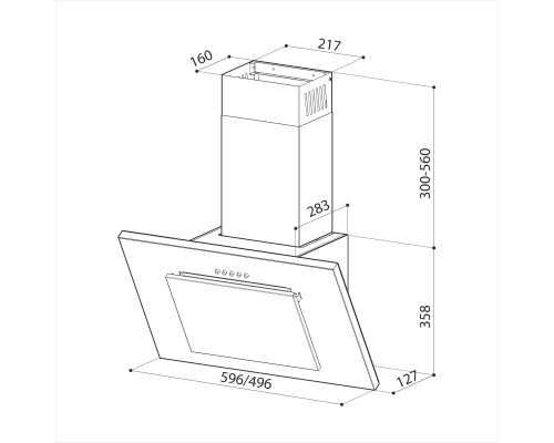 Купить  Наклонная кухонная вытяжка LEX Mini S 500 Inox в интернет-магазине Мега-кухня 7