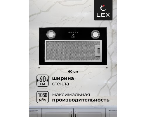 Купить  Встраиваемая кухонная вытяжка LEX GS BLOC P 600 Black в интернет-магазине Мега-кухня 2