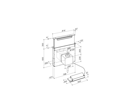 Купить  Вытяжка Downdraft Sirius S-DD18 BALANCE EM B в интернет-магазине Мега-кухня 2