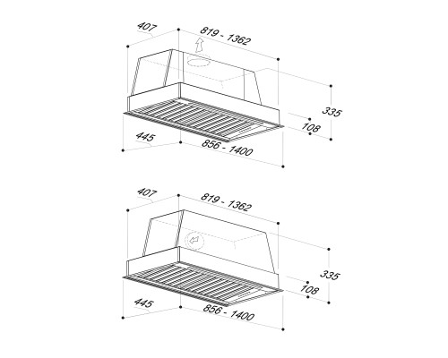 Купить  Встраиваемая вытяжка Sirius SL 909 IX 140 в интернет-магазине Мега-кухня 3
