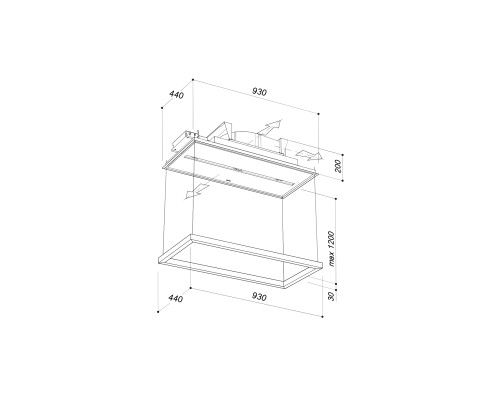 Купить  Вытяжка потолочная Sirius SLT 978 KITE W в интернет-магазине Мега-кухня 1