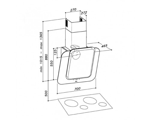Купить  Настенная вытяжка Sirius SLTC 103 SQUARES black/silver в интернет-магазине Мега-кухня 1