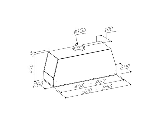 Купить  Встраиваемая вытяжка Sirius SM 924 W 50 в интернет-магазине Мега-кухня 2