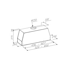 Встраиваемая вытяжка Sirius SM 927 B 50