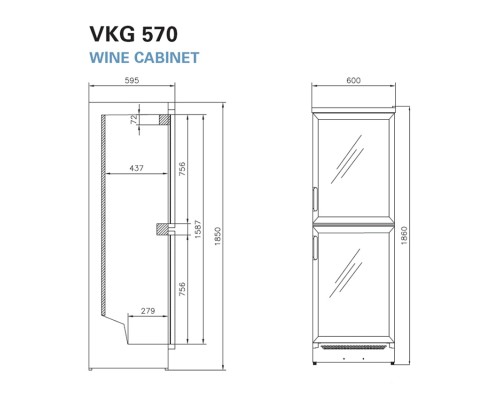 Купить  Винный шкаф Vestfrost Solutions VKG 570 B в интернет-магазине Мега-кухня 2