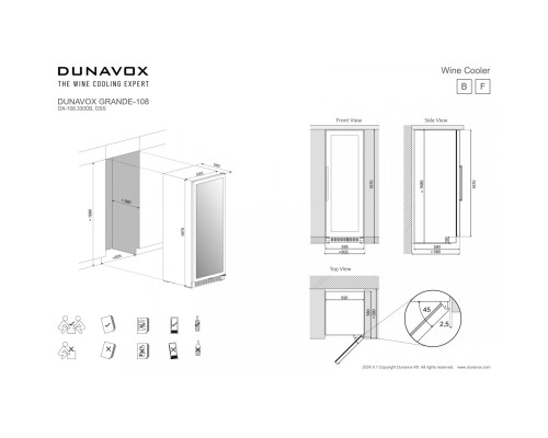 Купить Винный шкаф Dunavox DX-108.330DSS в интернет-магазине Мега-кухня 6 Купить Винный шкаф Dunavox DX-108.330DSS в интернет-магазине Мега-кухня 6