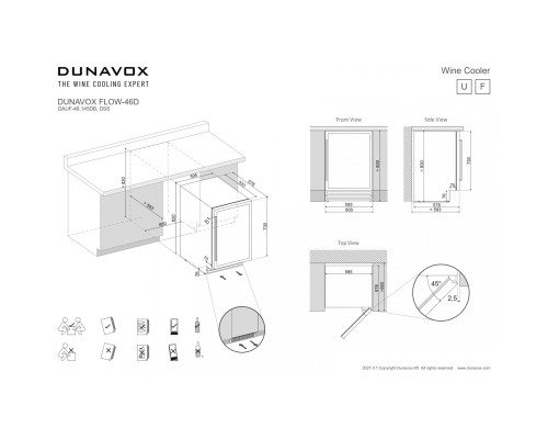Купить Винный шкаф Dunavox DAUF-46.145DBH в интернет-магазине Мега-кухня 5 Купить Винный шкаф Dunavox DAUF-46.145DBH в интернет-магазине Мега-кухня 5