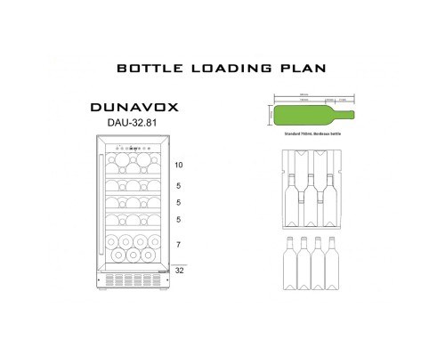 Купить  Винный шкаф Dunavox DAU-32.81SS в интернет-магазине Мега-кухня 2