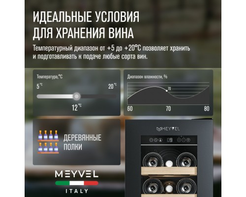 Купить Винный шкаф Meyvel MV19NH-KBT1 в интернет-магазине Мега-кухня 9 Купить Винный шкаф Meyvel MV19NH-KBT1 в интернет-магазине Мега-кухня 9