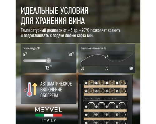 Купить Винный шкаф Meyvel MV46PRO-KBT2 в интернет-магазине Мега-кухня 9 Купить Винный шкаф Meyvel MV46PRO-KBT2 в интернет-магазине Мега-кухня 9