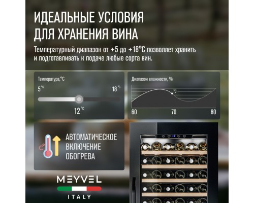 Купить  Винный шкаф Meyvel MV66-KBB1 в интернет-магазине Мега-кухня 9