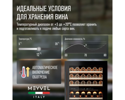 Купить Винный шкаф Meyvel MV77PRO-KBT2 в интернет-магазине Мега-кухня 9 Купить Винный шкаф Meyvel MV77PRO-KBT2 в интернет-магазине Мега-кухня 9