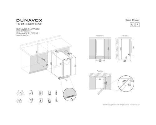 Купить  Винный шкаф Dunavox DAUF-32.83B в интернет-магазине Мега-кухня 3