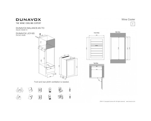 Купить Винный шкаф Dunavox DXJ-65.154DB в интернет-магазине Мега-кухня 6 Купить Винный шкаф Dunavox DXJ-65.154DB в интернет-магазине Мега-кухня 6