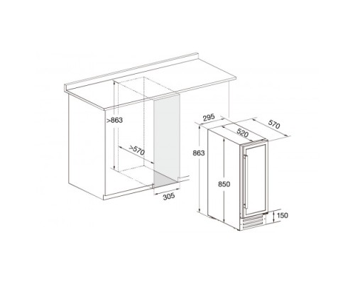 Купить  Винный шкаф Temptech VWC300SS в интернет-магазине Мега-кухня 2