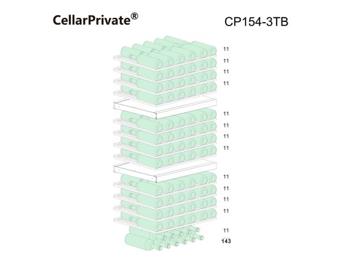 Купить  Винный шкаф Cellar Private CP154-3T в интернет-магазине Мега-кухня 7