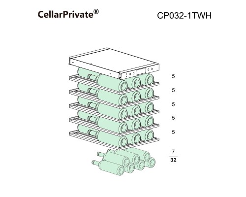 Купить  Винный шкаф Cellar Private CP032-1TWH в интернет-магазине Мега-кухня 4